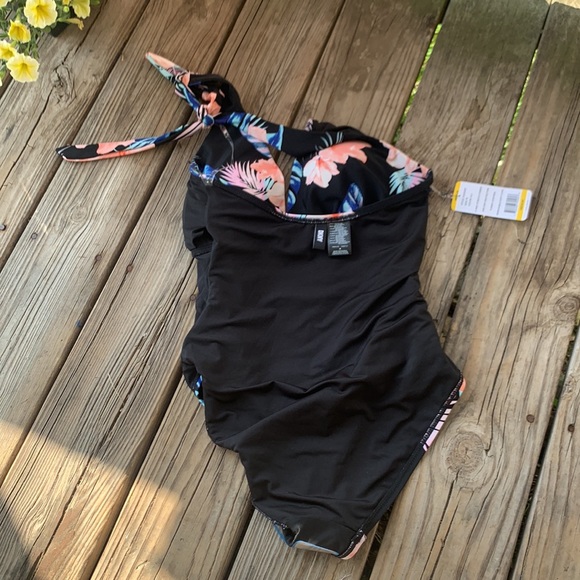 NWT DKNY Tropical Print Hibiscus Palm Swimsuit One Piece Size Medium $118 - Picture 13 of 15